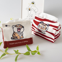 Cotton linen paper towel box Desktop extraction paper box Living room Tissue Bag Tea Towels paper towels Cartoon Creativity Home Draw Paper Bag Cloth