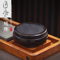 Chinese incense burner decoration accessories large wooden base antique round medium tray teapot Holder