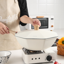 Mona rice Stone non-stick wok wok household octagonal pan pan bottom frying pot gas stove for induction cooker