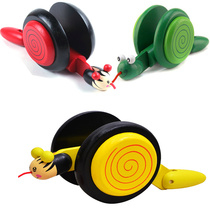 Rope snail toy tow and tow gift pull wire small animal intelligence toddler kindergarten drag children drawstring Wood