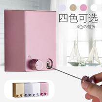 Balcony invisible telescopic clothesline non-punching indoor clothing artifact shrinking Collet rope hotel bathroom drying rack