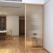Japanese wooden frame ultra-white Changhong glass partition into the home solid wood screen living room modern simple light luxury entrance decoration
