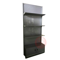 One side with cabinet sand graying gray supermarket shelf convenience store hole back panel display rack pharmacy cosmetics shop display cabinet Black