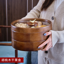 2021 new solid wood dried fruit storage box light luxury household nuts fruit plate living room tea table candy box