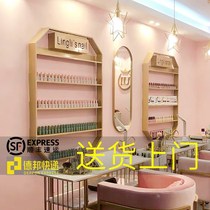 Nail shop Iron Nail Polish glue Net red nail polish shelf Wall Wall shelf cosmetics display shelf