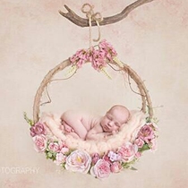 Newborn Children Photo Photography Props New Flower Baskets DIY Hanging Basket Props Full Moon 100 Days Baby Movie supplies