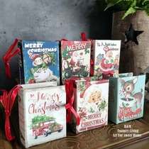Christmas retro old book style eighty sound mechanical clockwork music box Christmas gift decorations
