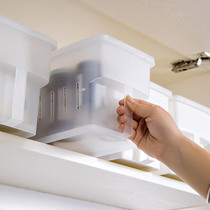 Kitchen storage box with handle cabinet plastic box split debris finishing box household refrigerator with lid