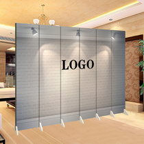 Company corporate office background wall foldable screen partition fashion living room entrance can add name or logo