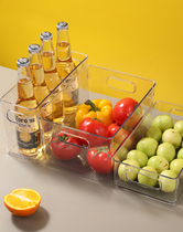 Qualcomm transparent freezer box refrigerator native storage box PET cold-resistant anti-fall refrigerated food storage basket large capacity