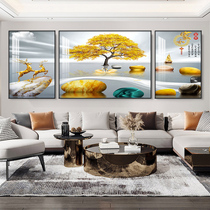 Modern simple living room decoration painting fortune tree meaning good 2021 new high-end sofa background wall Crystal porcelain hanging painting