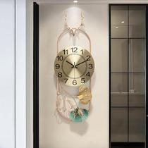 New Chinese style light luxury wall clock watch Living room dining room creative hanging watch Household fashion wall hanging modern atmospheric art clock