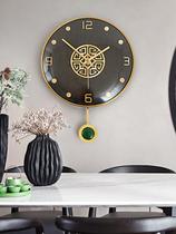 Light extravagant hanging clock living room home high-end timepiece minimalist modern new Chinese Nordic clock decoration hanging surface quartz clock