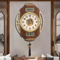 Hanging Clock Living Room Silent Hanging Watch Home Atmosphere Quartz Clocks Chinese Style China Wind Fashion Hanging Wall Brass Gear Clocks