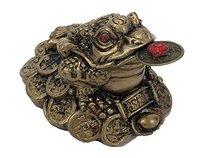 Fortune Lucky Coin Frog Money Toad Brass Gold Resin