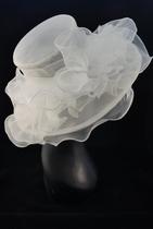 Wedding㊣USA Handmade Fashion Elegant Church Wedding Marseille Adjustable Round White Hat