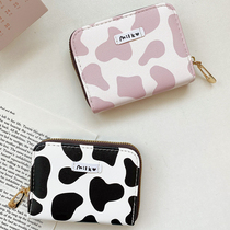 Korea Cute Dairy Cow Tattoo Bag Woman Large Capacity Multi-Position Small Organ Card Bag Ultra Slim Card Wallet ZERO wallet