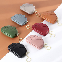 Headlayer Bull Leather Mini Wallet Cute Little Elephant Key Button Coin bag Japanese Genuine Leather Zero Women Zip Zero Wallet