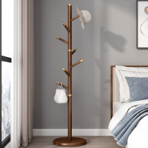 Solid wood floor clothes hat rack minimalist modern living room light and luxurious mobile home clothes rack New Chinese bedroom hanging hanger
