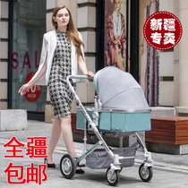 Xinjiang high landscape baby stroller can sit and lie down large space Childrens baby stroller shock absorption folding stroller