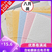 Diatom mud wallpaper self-adhesive waterproof anti-collision and sound-proof background 3d three-dimensional wall sticker soft bag bedroom foam wall sticker