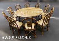 Zhangs rattan chair bamboo furniture bamboo table dining chair combination large round table bamboo chair bamboo table dining chair