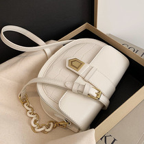France Cone Koery leather women 2021 new fashion net red Western style shoulder bag messenger bag texture saddle bag