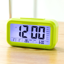 Rechargeable multifunctional alarm clock students use silent bedroom bedside luminous clock clock desktop smart digital electronic clock