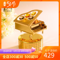 Piano music box Crystal music box Birthday gift for girlfriend Creative lettering Tanabata Festival Sky City light luxury