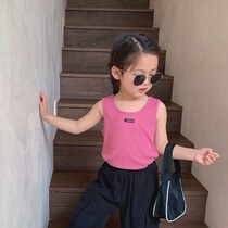 Girls summer vest children Foreign style sleeveless coat summer baby girl Korean version summer thin vest 2021 New