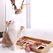 Funny cat toy kitten self-hey funny cat stick feather bite-resistant molar little cat ball mouse British short pet supplies