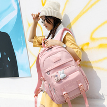 ilvr schoolbag female junior high school students shoulder bag 2021 New Light girl heart large capacity high school students backpack tide