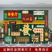 In central Hong Kong-style screen partition wall ke can yin office folding mobile minimalist modern chess occlusion decoration simple