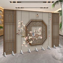 Screen partition Bedroom occlusion living room Antique Chinese classical hotel private room Dining room Mobile push-pull folding folding screen