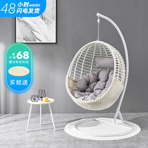 Birds Nest balcony hanging chair hanging basket rattan chair outdoor swing indoor household ins Nordic Net red lazy rocking basket chair