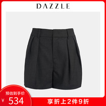 Dazzle plain autumn new simple and generous A-line splicing leisure shorts for women 2f4q1071a