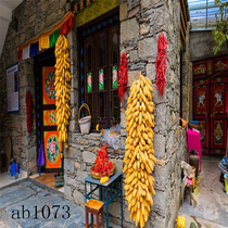 Landscape exterior background cloth rural house background wall live broadcast room Net red Photo quick hand shake background cloth decoration