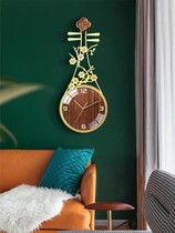 New Chinese pipa hanging clock Living room Chinese Wind creativity Fashion Home Watch Decorative Arts Light Extravagant personality clock