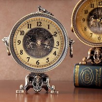 Old-fashioned clock living room retro clock ornaments desktop pendulum clock desktop antique creative home clock bedroom sitting clock