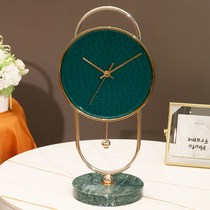 Light luxury simple desk clock living room bedroom clock ornaments sitting clock European style modern art creative fashion silent seat clock
