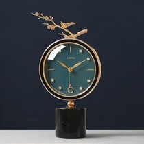 Light luxury brass clock home living room desktop sitting clock modern simple decorative clock creative silent quartz clock