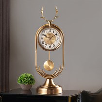 Light luxury pendulum clock clock living room clock home retro desktop desktop high-end clock fashion sitting clock ornaments