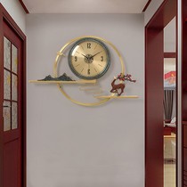 Chinese style brass hanging bell Chinese wind decoration table hanging wall living room creative retro bronze bell household wall quartz clock