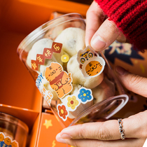 New year sticker baked food packaging cute cartoon sealing sticker dessert plastic jar cookie box label Year of the Tiger