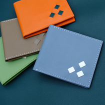 Original dermis Lady Carpack Multi-card multi-position Bull Leather Portable Folio Mens Card Clip Personality Parquet