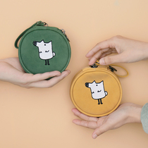 Print Trees InsoX Know Liu See Mountain Original Design Suede Zero Money Key Small Round Bag Hand Grab Bag Cute Wallet