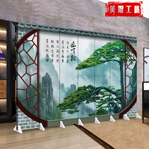 Landscape painting screen partition Living room Office Hotel blocking door Folding mobile Chinese entrance home background wall