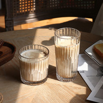 Retro glass American iced coffee cup ins net celebrity restaurant iced latte cup Cold drink ice hockey cup Whiskey cup