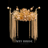 Man Tingfang 2020 New Yushu Qiongzhu Chinese Hairpin Earring Set Luxury Bridal Wedding Headdress
