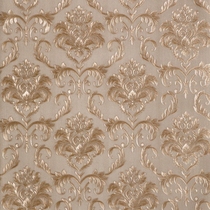 Deep khaki Jane wallpaper embossed three-dimensional light khaki beige European Damascus wallpaper